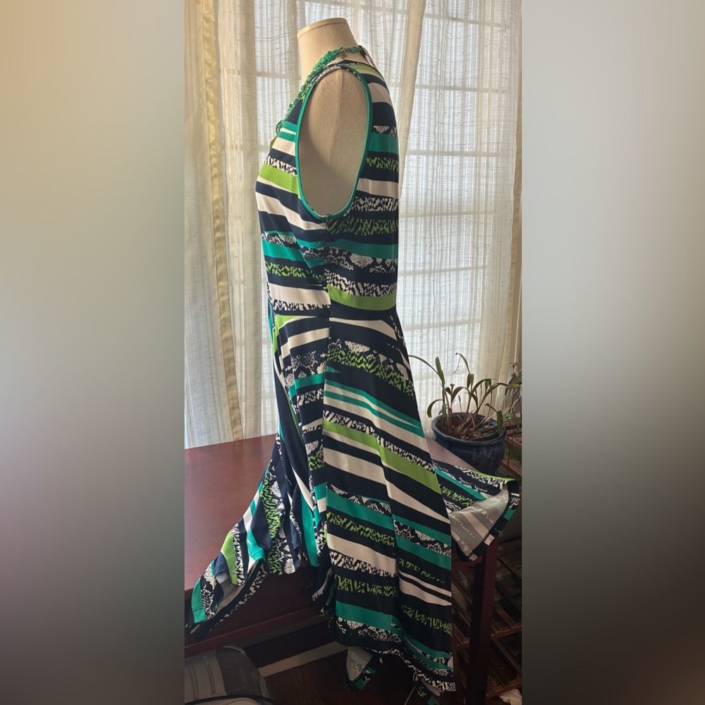 New York & Company Asymmetrical Dress - Green, Blue, Black, White - Picture 6 of 8